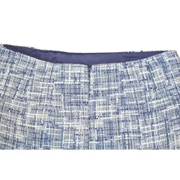 Calvin Klein Women's Tweed Pencil Skirt in Cream Blue Multi